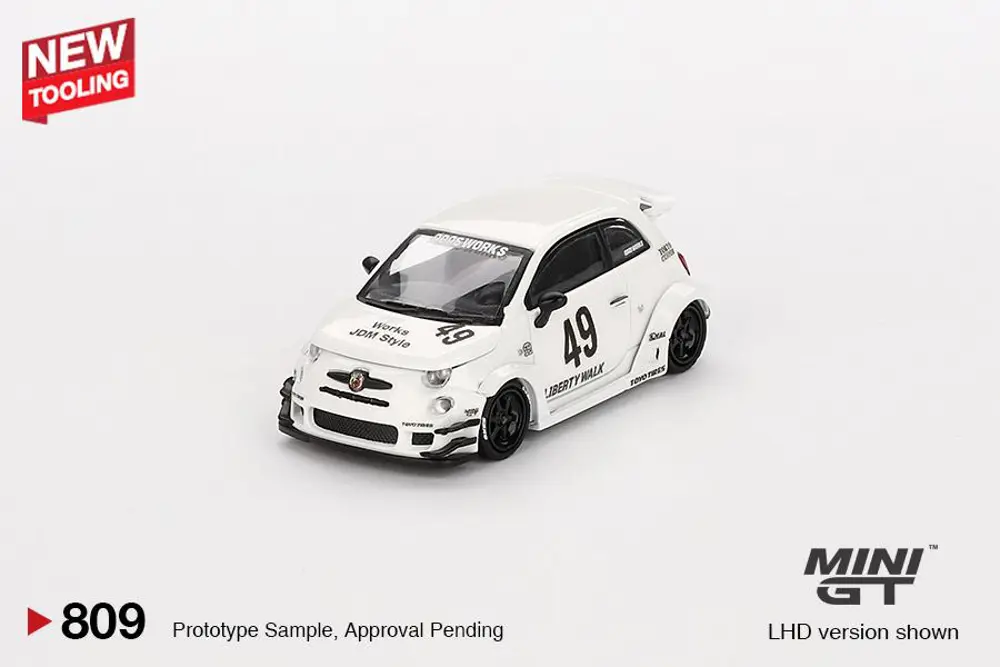 Mini GT LB-WORKS x Abas Works ABARTH 595 Gara White 809