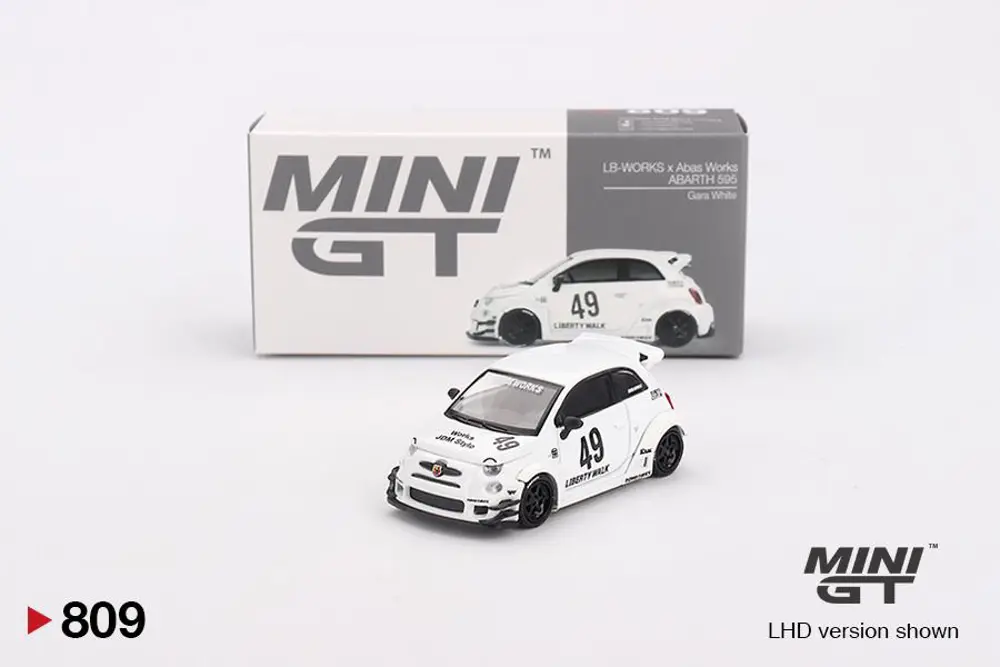 Mini GT LB-WORKS x Abas Works ABARTH 595 Gara White 809