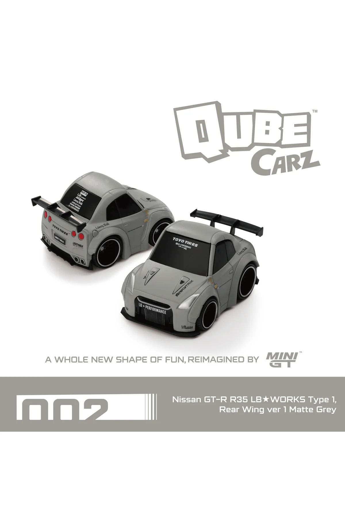 Mini GT - Qube Carz 002 - #QZ00201-BL - Nissan GT-R R35 LB★WORKS