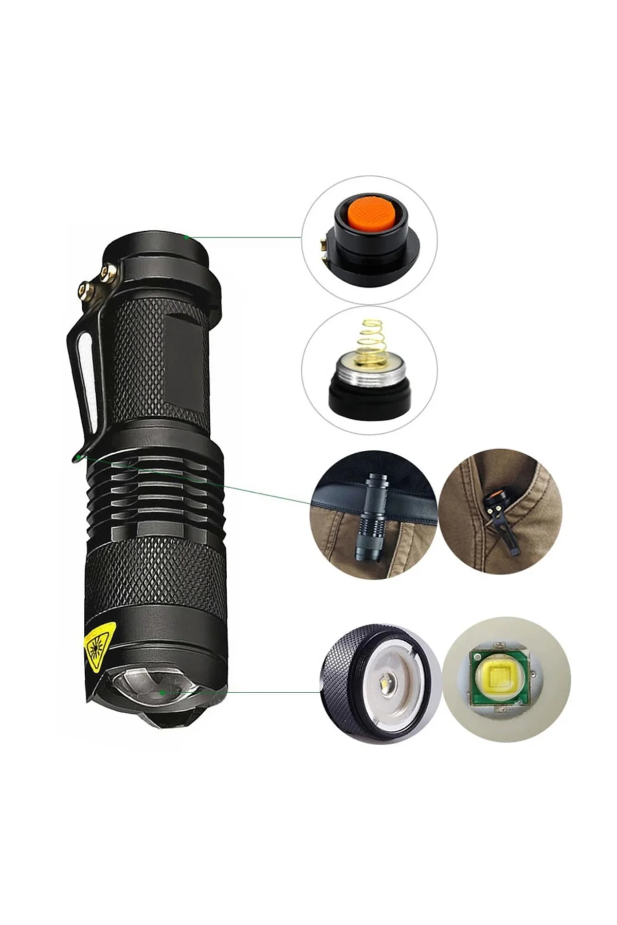 Mini Güçlü Şarjlı Pilli El Feneri Wt-304 - Lisinya