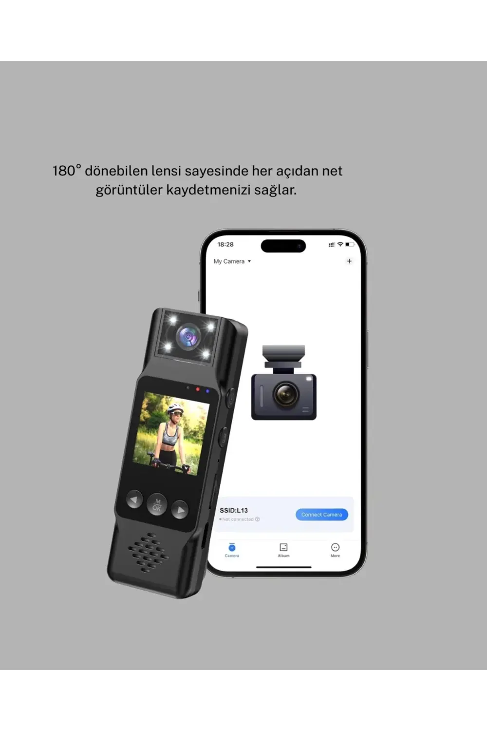 Mini Güvenlik Kamerası 1080P 3MP Fotoğraf 180° Ayarlanabilir Lens