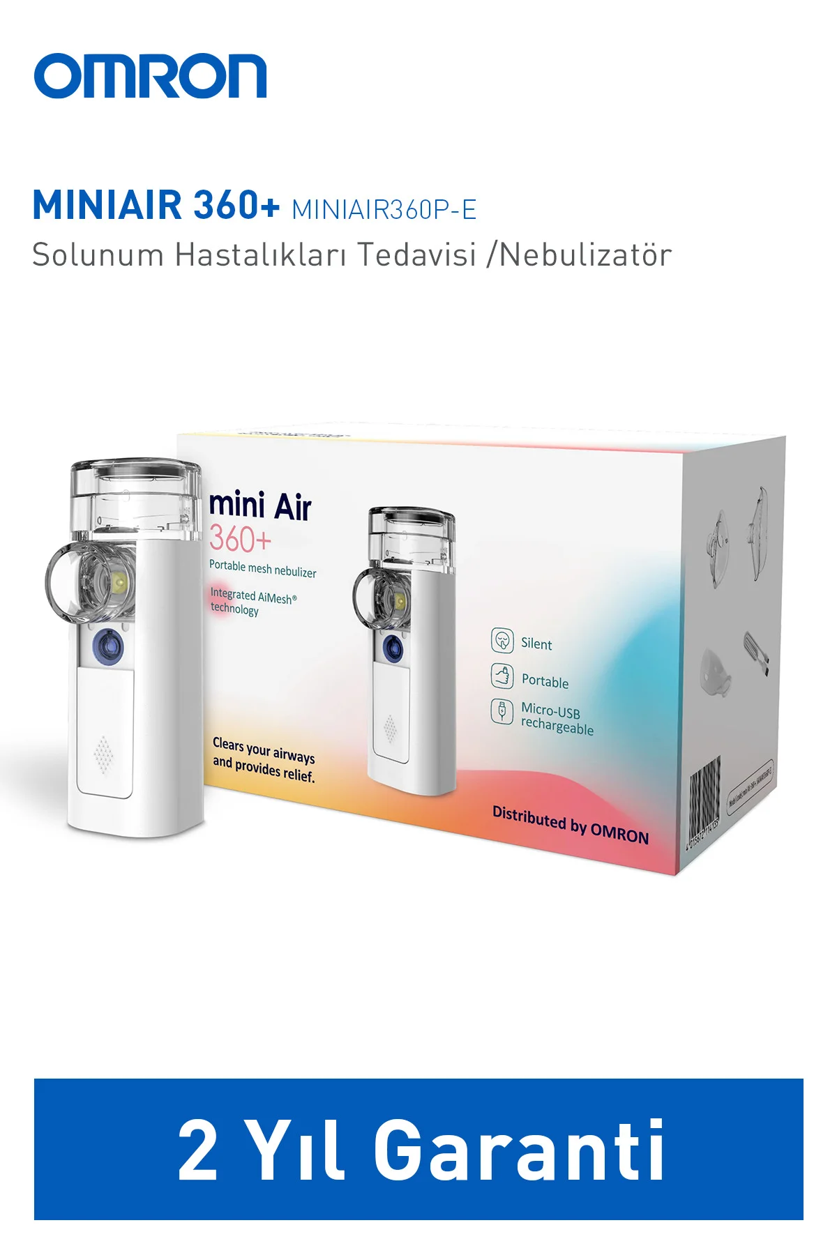 Mini Hava 360 Taşınabilir Mesh Nebulizatör 4015672114135