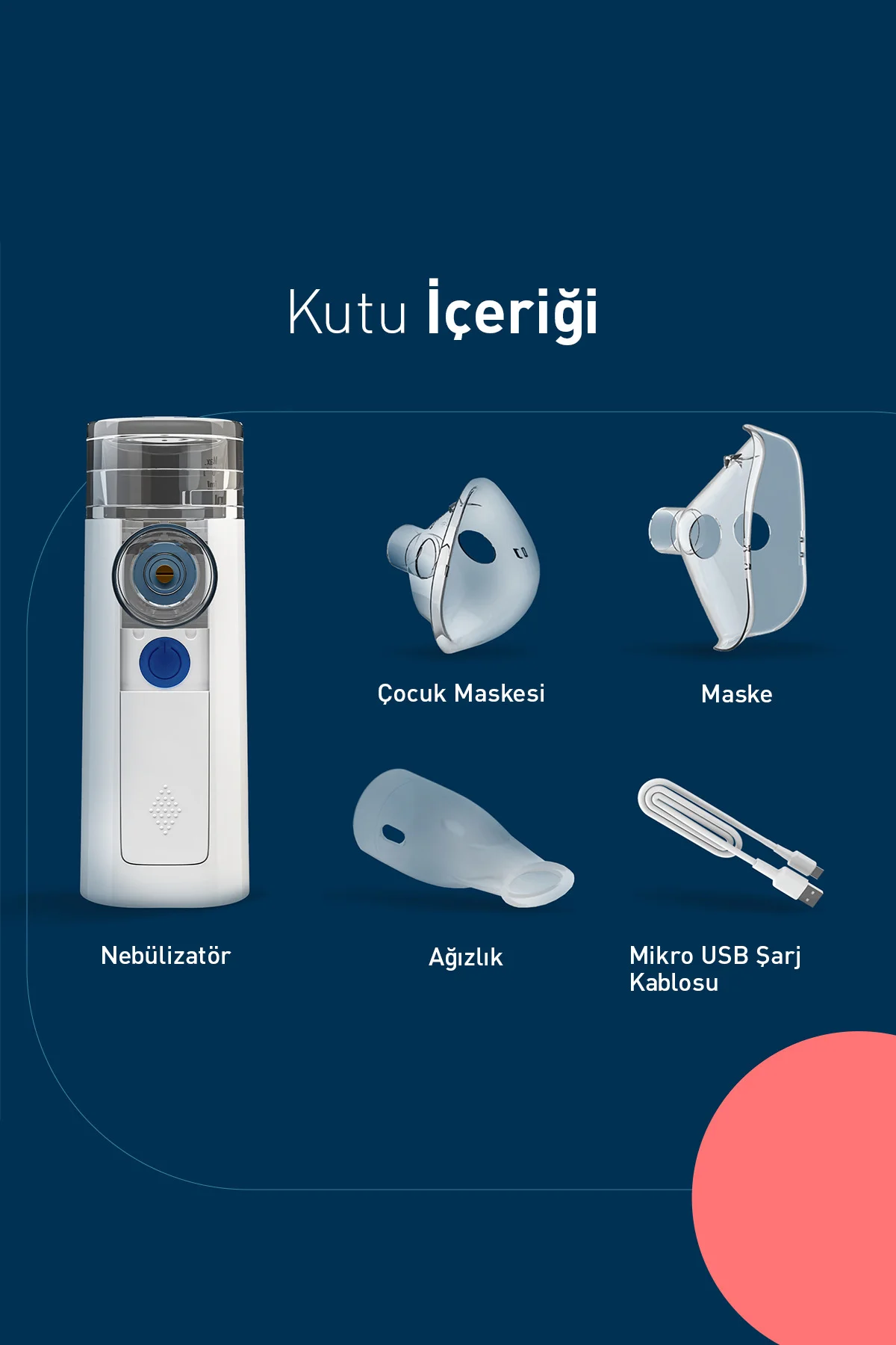 Mini Hava 360 Taşınabilir Mesh Nebulizatör 4015672114135
