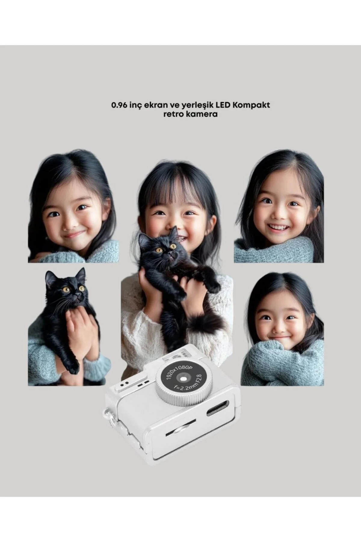 Mini Hd Dijital Kamera 1080p Kordonlu Taşınabilir Retro Model