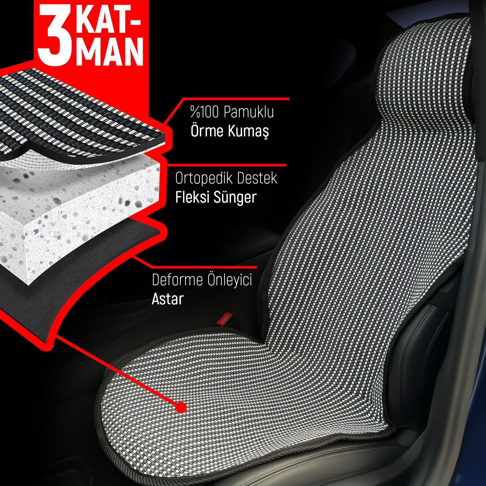 Mini John Cooper Uyumlu Koltuk Kılıfı Minder Çizgili Füme Beyaz 2 Mini John Cooper Uyumlu Koltuk Kılıfı Minder Çizgili Füme Beyaz 2