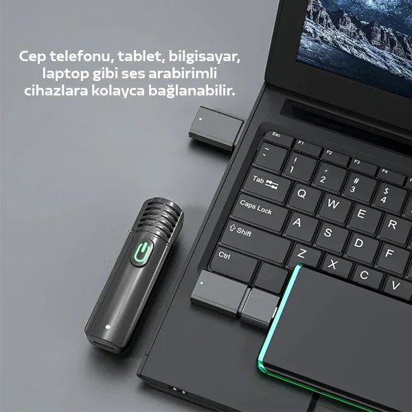 Mini Kablosuz Yaka Mikrofonu 2.4 GHz - Canlı Yayın Kamera Vlog