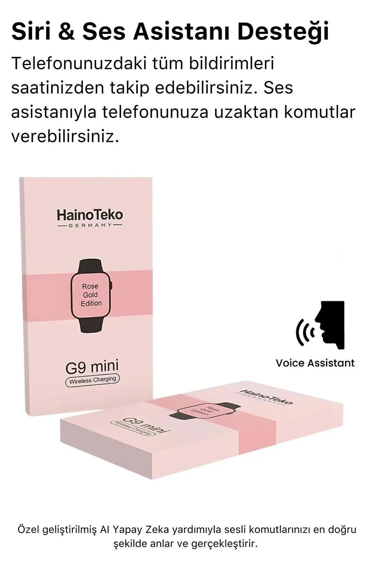 Mini Kadın Akıllı Saat, Rose Gold Kasa ve Çelik Kordon ile Nabız, Uyku, Adım Takibi ve GPS Özellikli