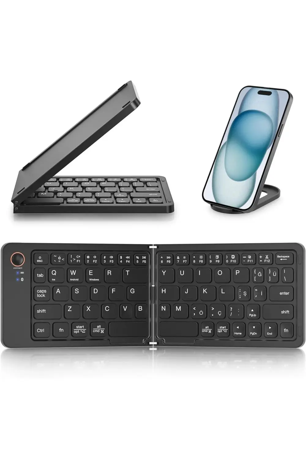 Mini Katlanabilir Klavye Taşınabilir ve Telefon ile uyumlu iPad i
