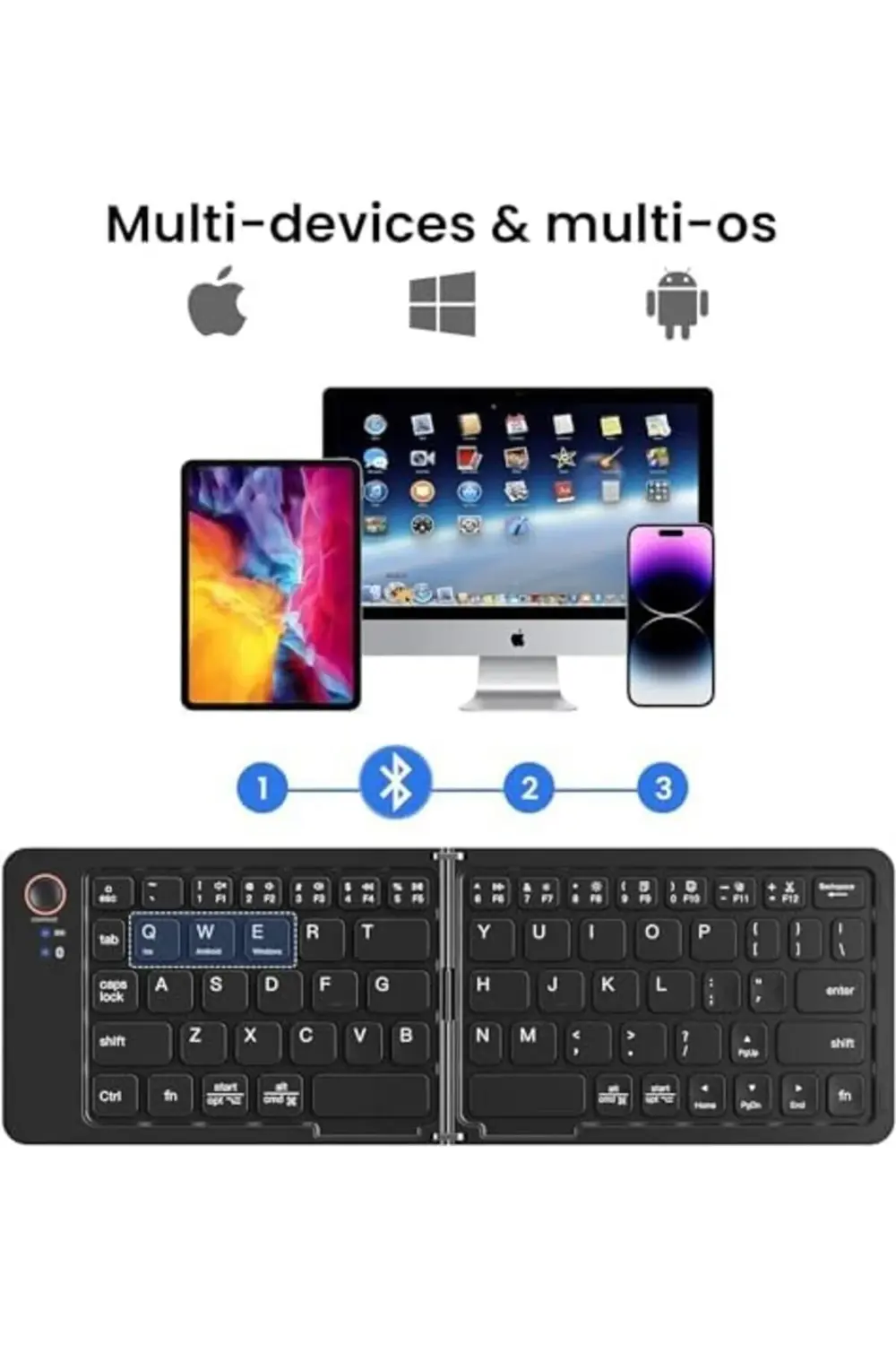 Mini Katlanabilir Klavye Taşınabilir ve Telefon ile uyumlu iPad i