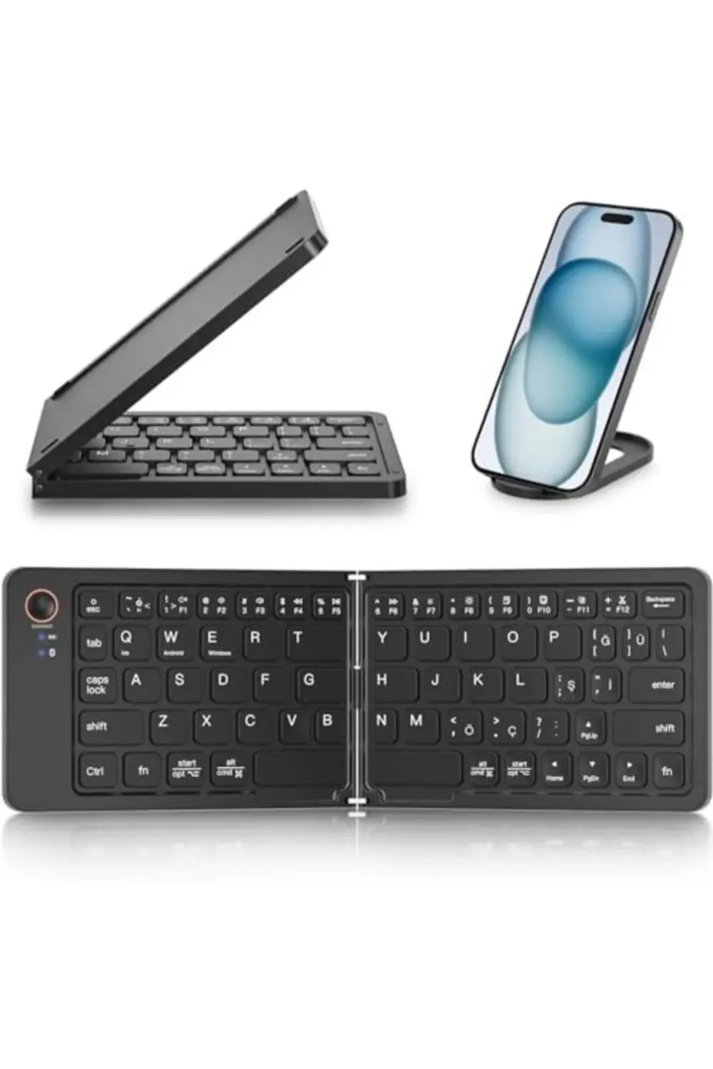 Mini Katlanabilir Klavye Taşınabilir ve Telefon ile uyumlu iPad i