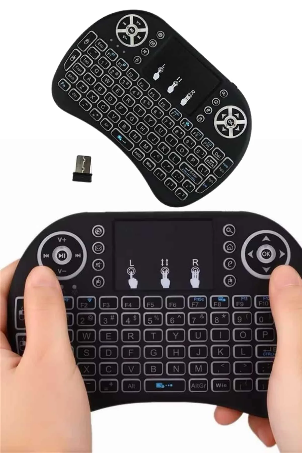 Mini Klavye Gaming Pc Playstation Ledli Mouse Rgb Mouse Bluetooth