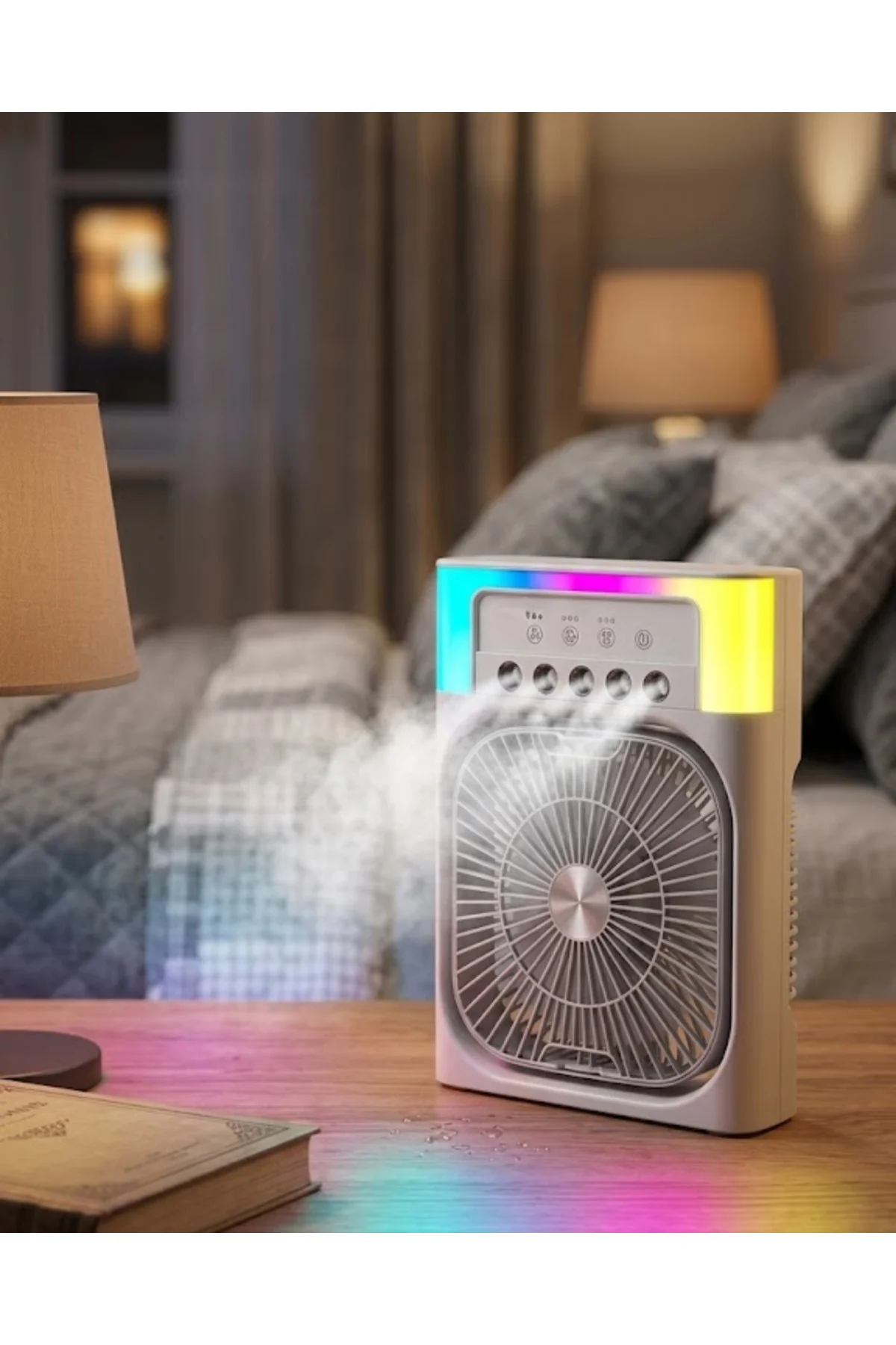 Mini Klima Fan Su Hazneli USB Şarjlı Sessiz Masaüstü Soğutucu
