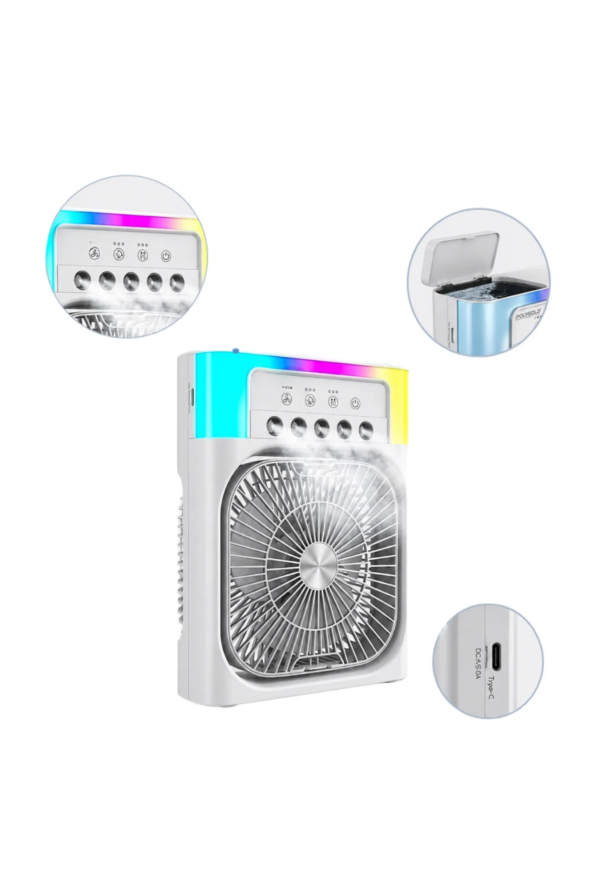 Mini Klima Fan Su Hazneli USB Şarjlı Sessiz Masaüstü Soğutucu