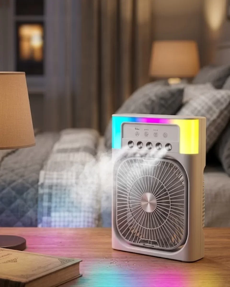 Mini Klima Fan Su Hazneli USB Masaüstü Soğutucu - Sessiz & RGB