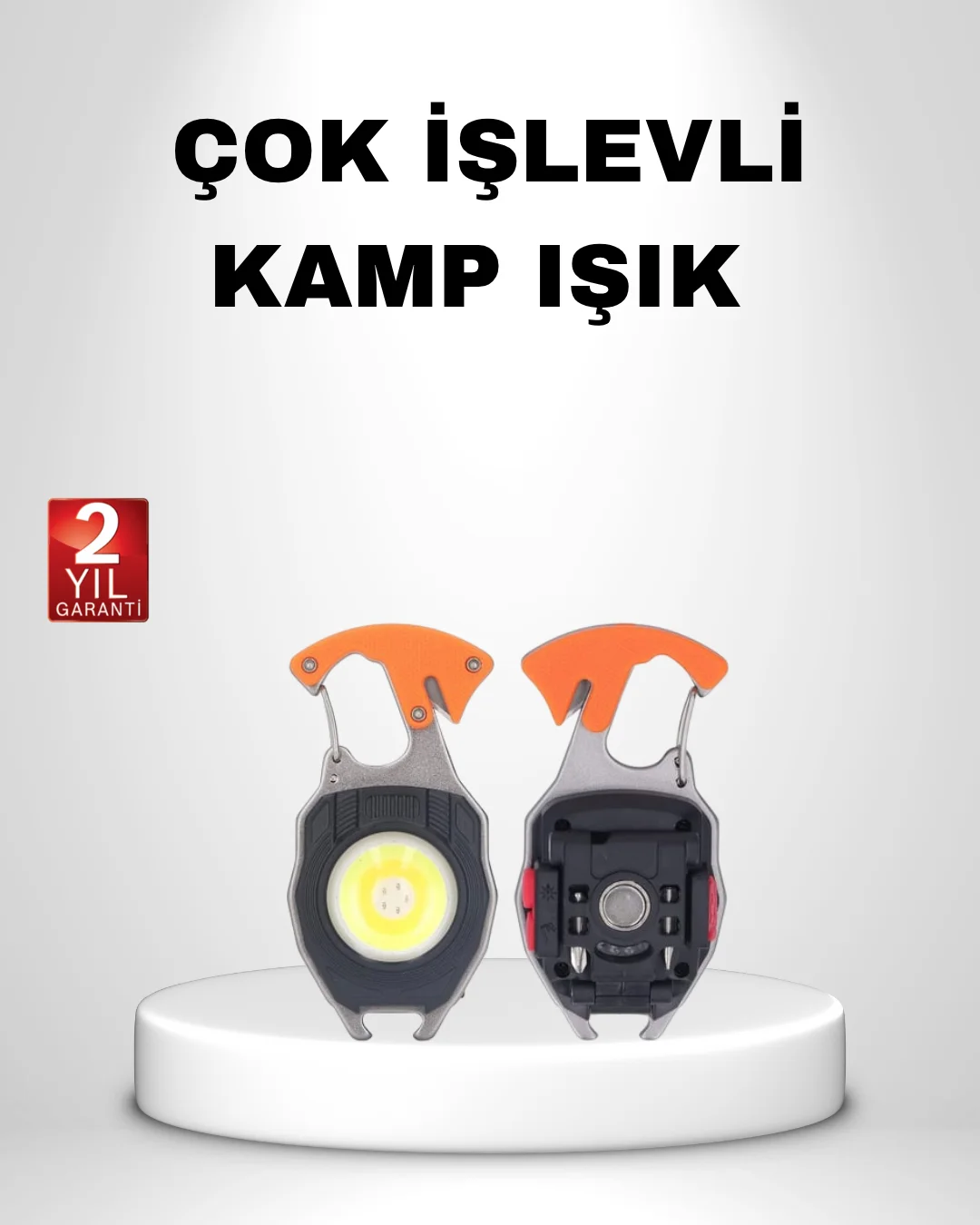 Mini LED Anahtarlık Fener – Şişe Açacağı, Tornavida, Düdük ve USB Şarj Özellikli