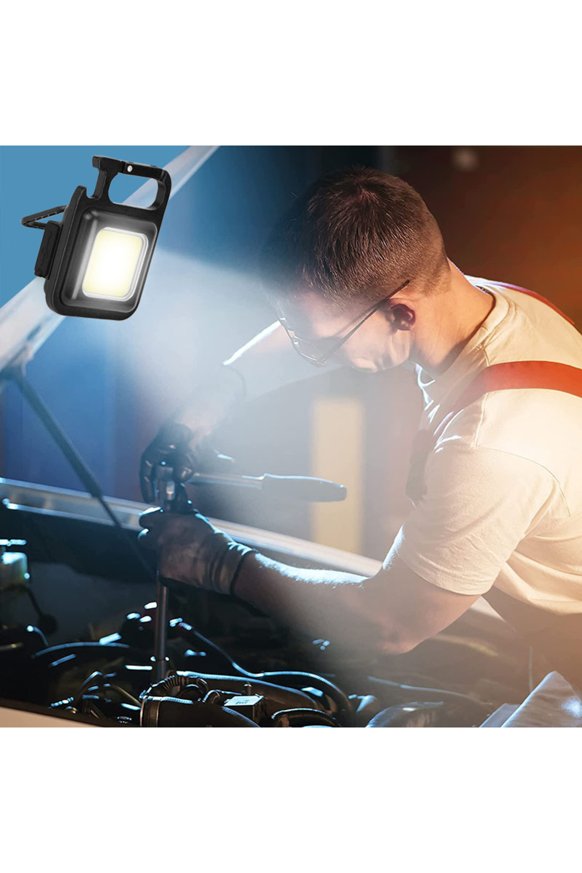 Mini Led Işık Kamp El Feneri Mıknatıslı Su Geçirmez Şarj Edilebil