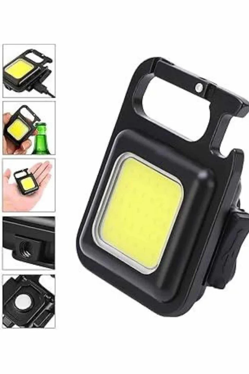 Mini LED Kamp Çadır Lambası - Şarjlı El Feneri, Mıknatıslı Anahtarlık