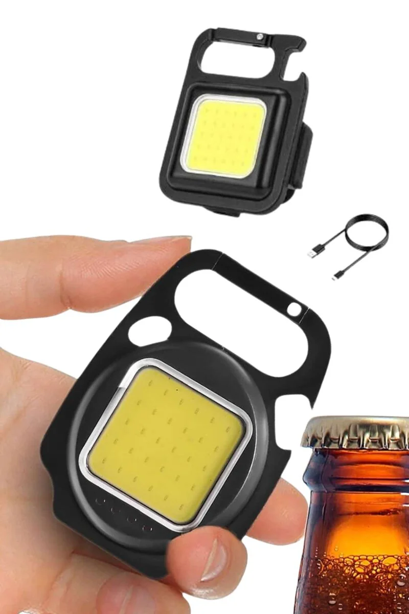 Mini LED Kamp Çadır Lambası - Şarjlı El Feneri, Mıknatıslı Anahtarlık