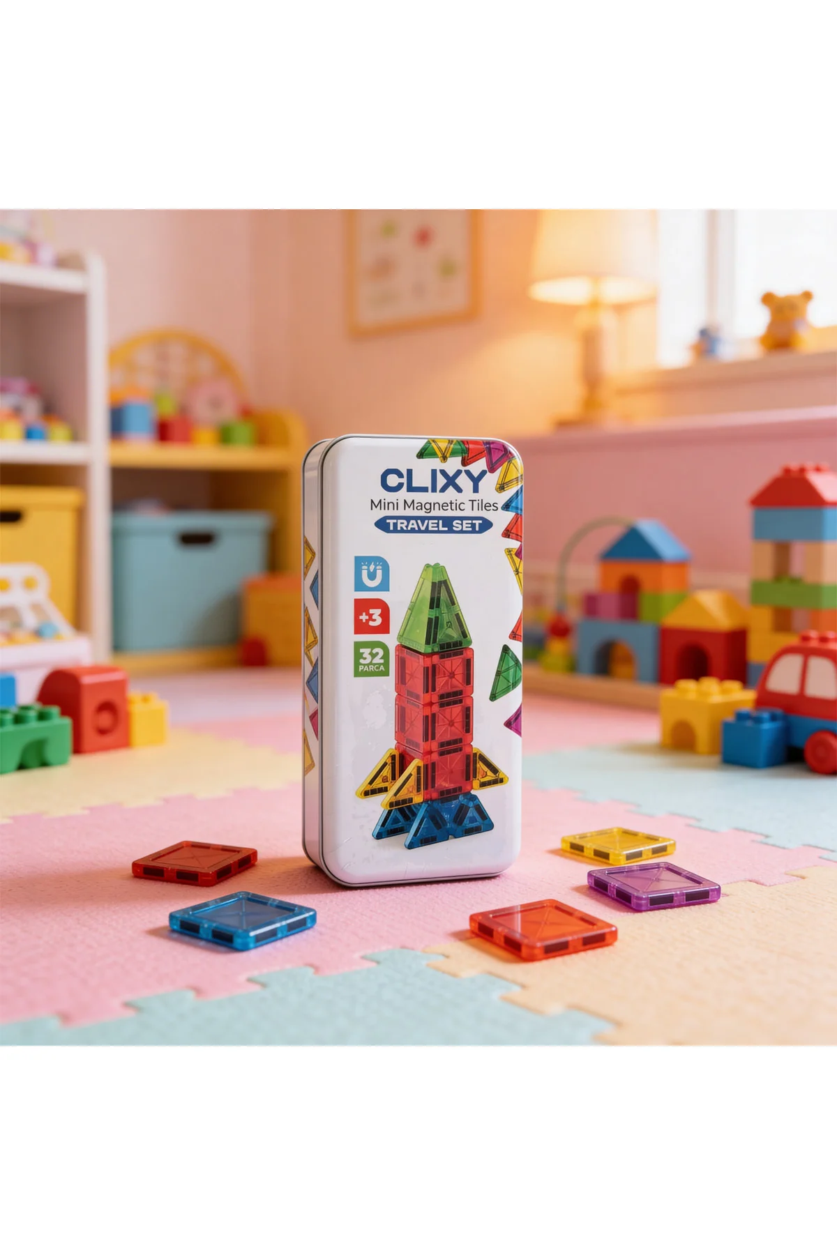 Mini Manyetik Bloklar 32 Parça Travel Set