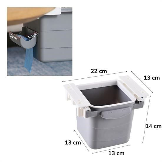 Mini Masa Çöp Kovası Plastik Tezgah Altı Geri Çekilebilir Yapışka Mini Masa Çöp Kovası Plastik Tezgah Altı Geri Çekilebilir Yapışka
