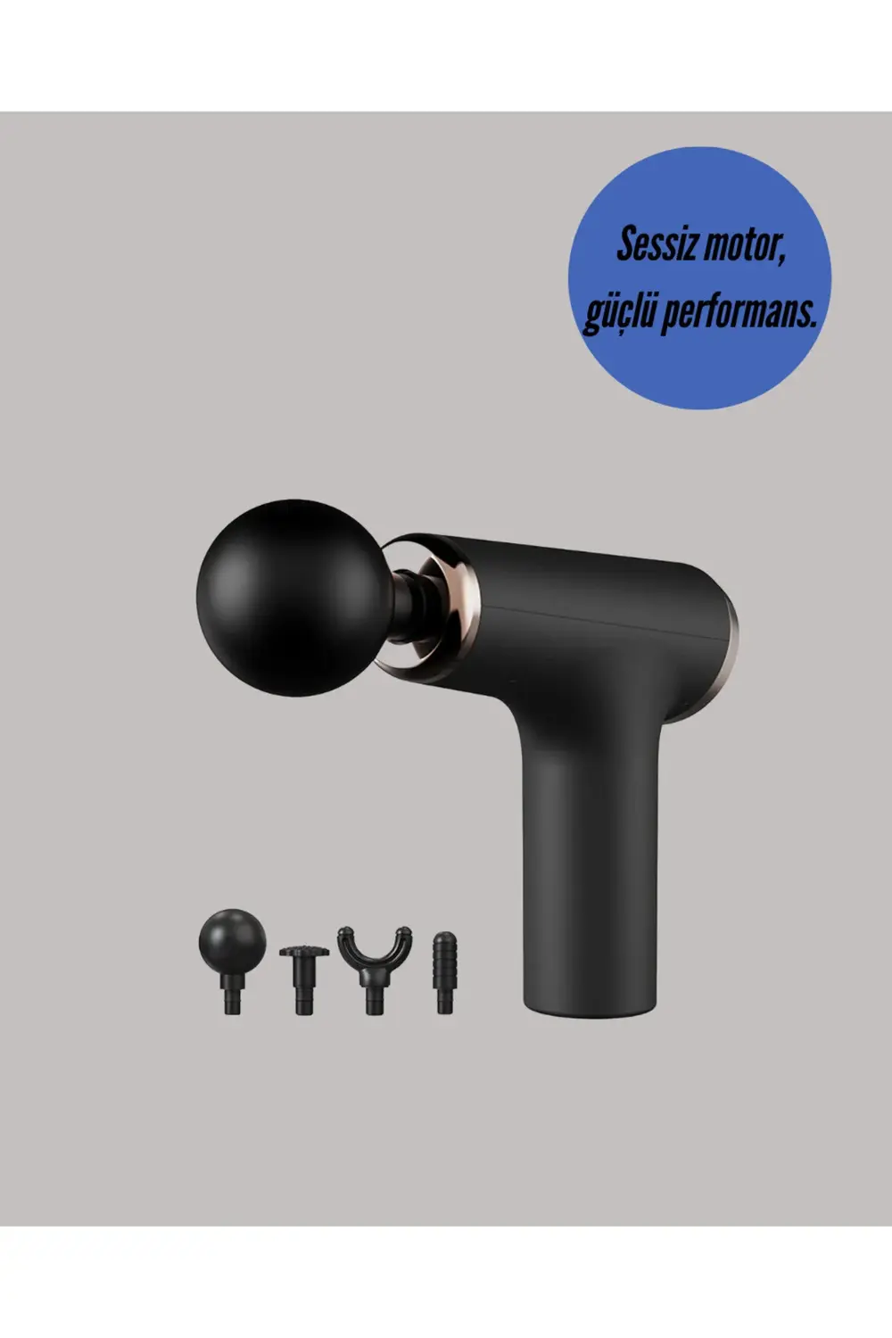 Mini Masaj Tabancası 4 Başlık 6 Hız Ayarlı