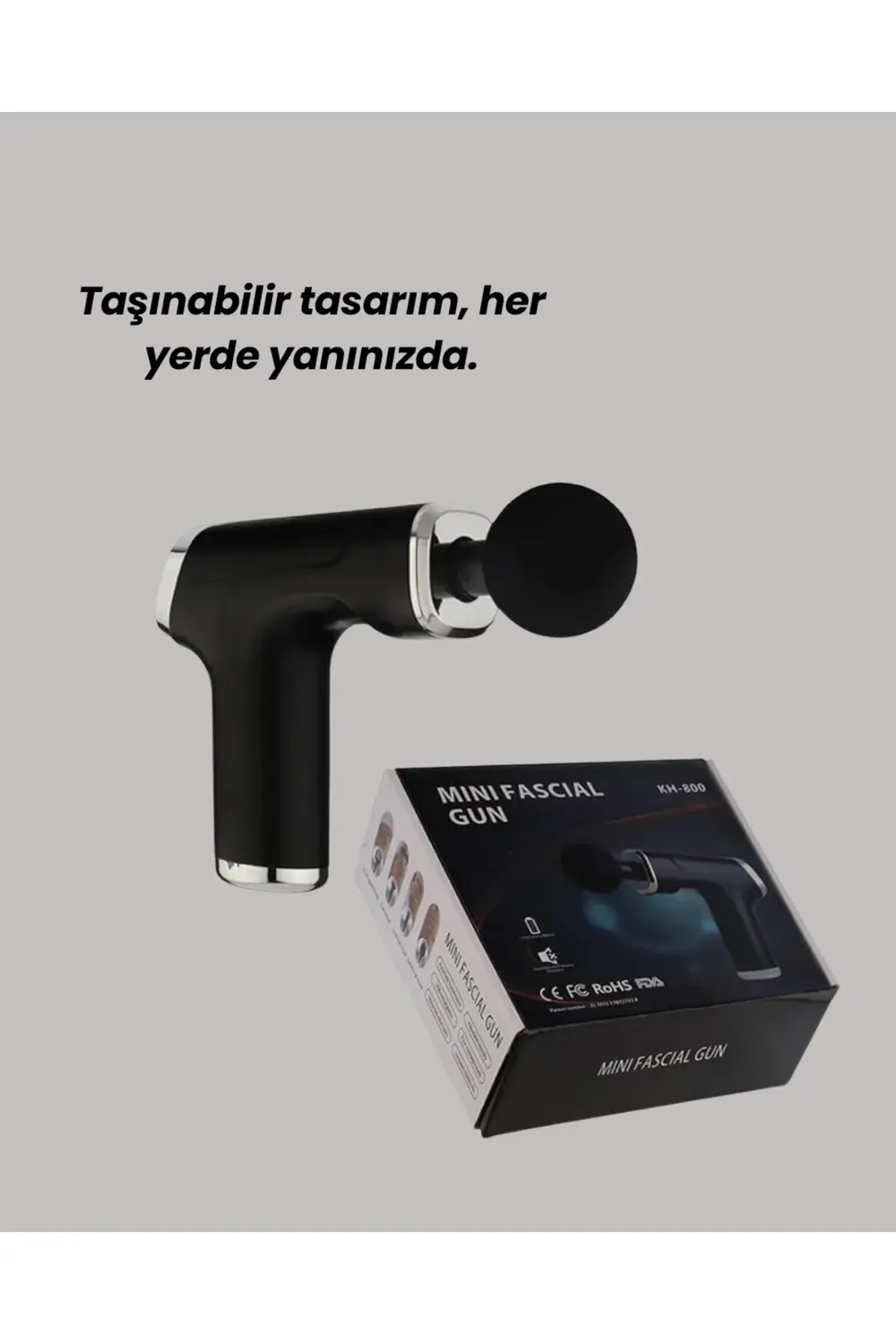 Mini Masaj Tabancası 4 Başlık 6 Hız Ayarlı
