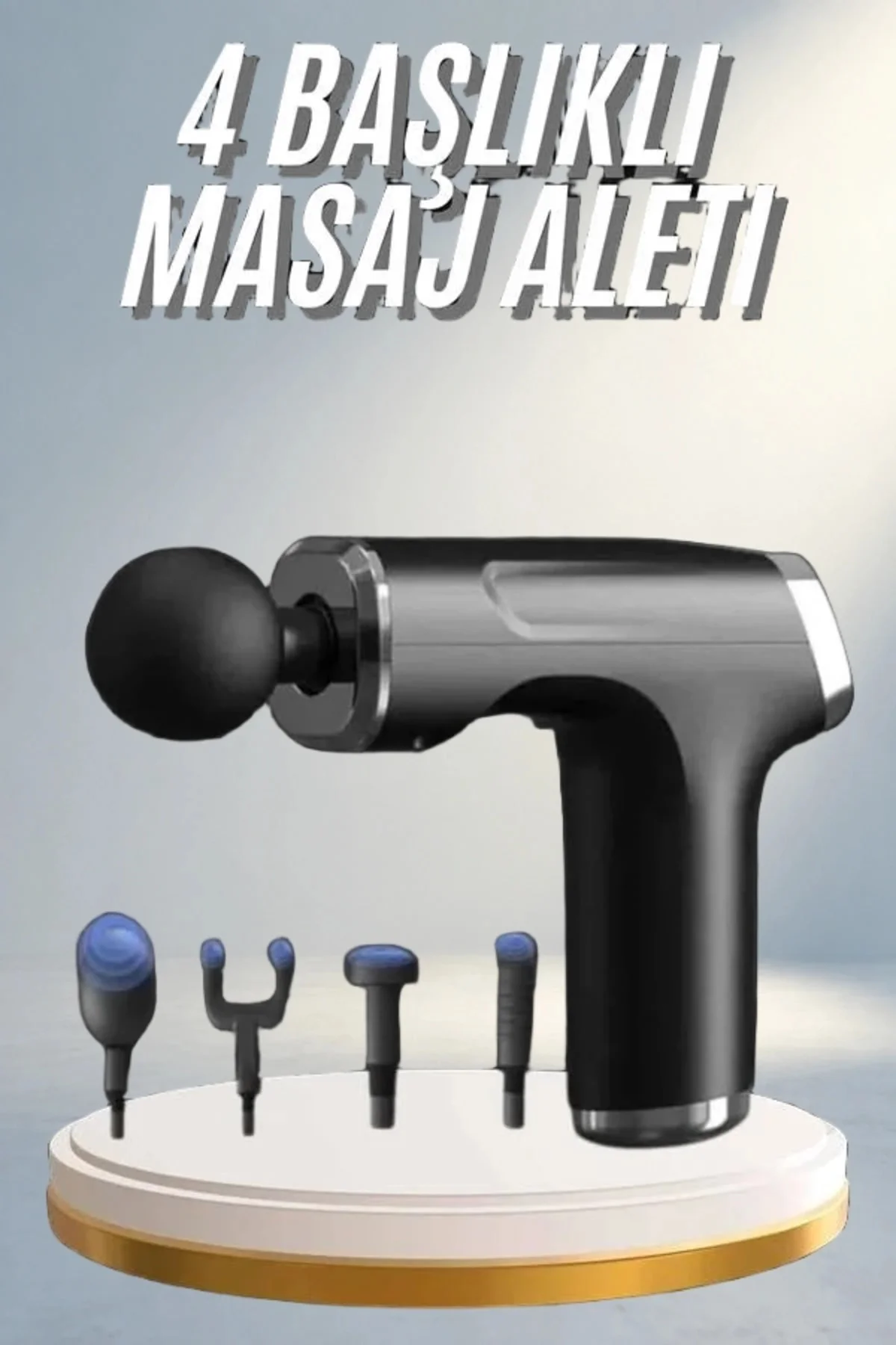 Mini Masaj Tabancası 4 Başlıklı Taşınabilir Masaj Aleti Mini Masaj Tabancası 4 Başlıklı Taşınabilir Masaj Aleti