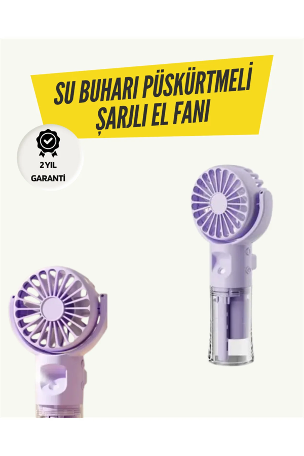 Mini Masaüstü ve El Tipi Buğu Fanı – Su Depolu, Şarj Edilebilir, 