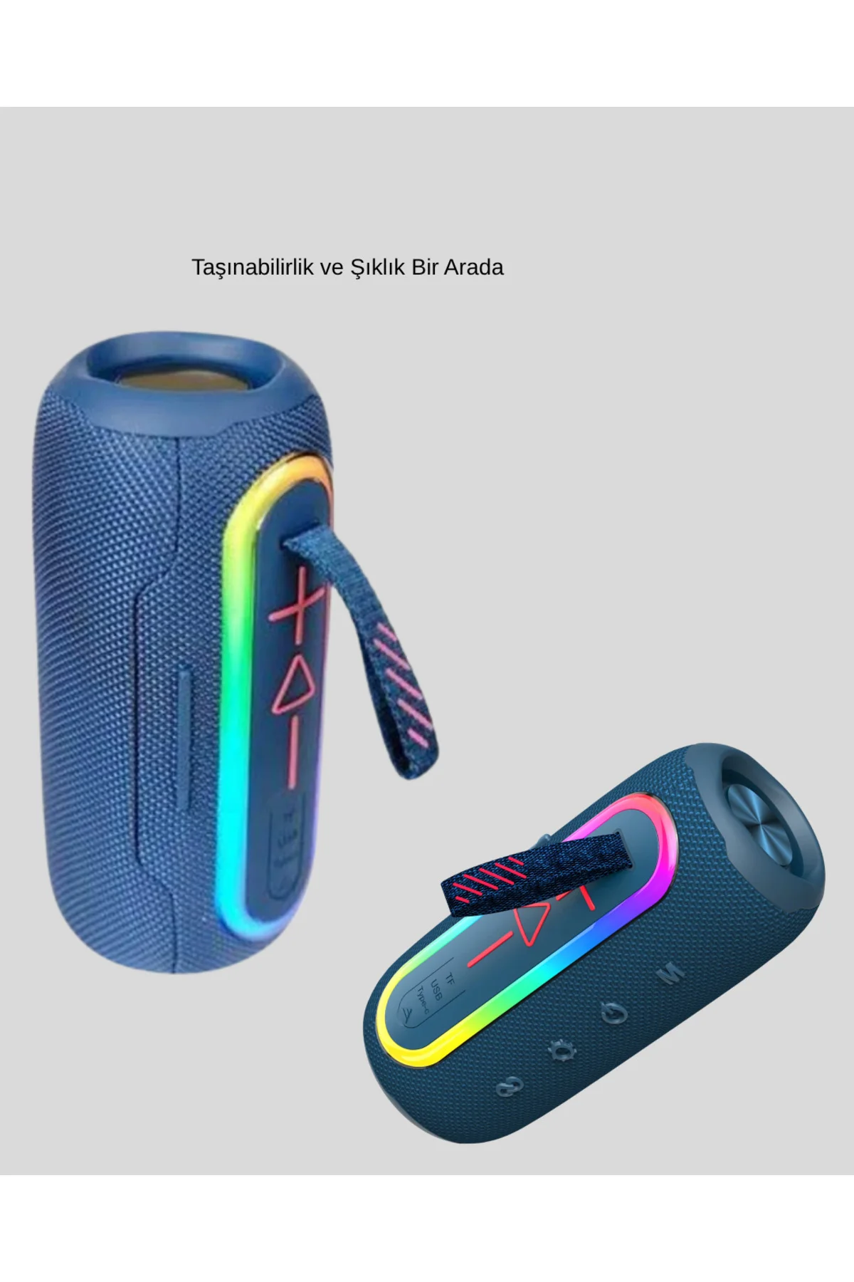 Mini Mavi Bluetooth Hoparlör Şık Görünüm ve Taşınabilir Güçlü Ses