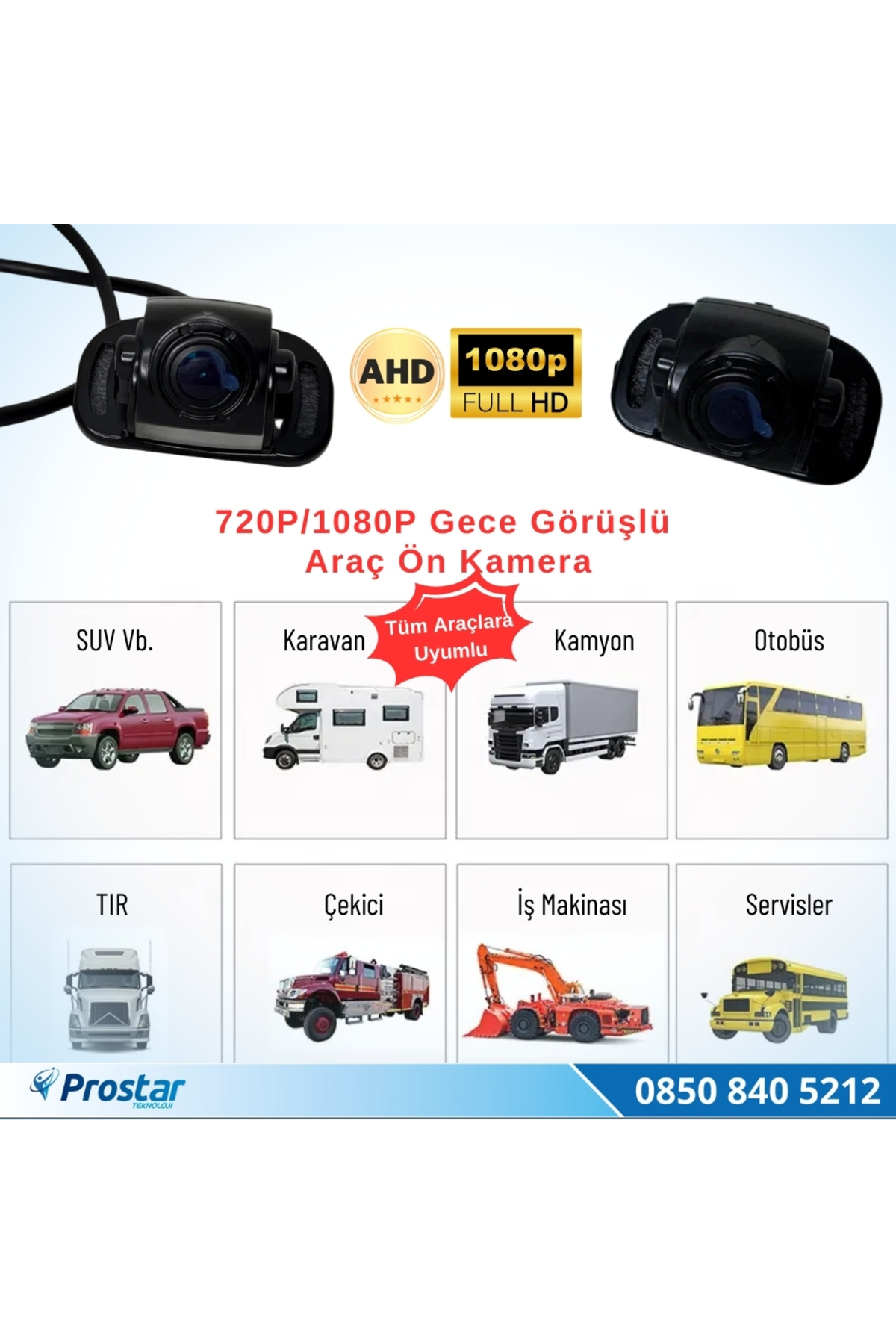Navistar Mini Metal Kasa Ahd 720P/1080P Dönüşümlü Gece Görüşlü Araç Kamera