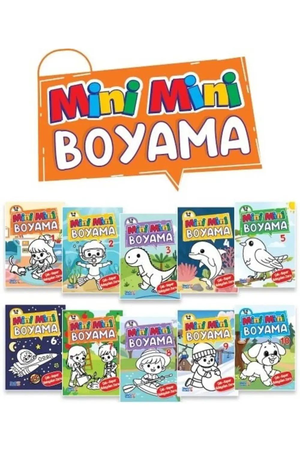Mini Mini Boyama Kitabı Büyük Boy 10 Çeşit 50 Kitap