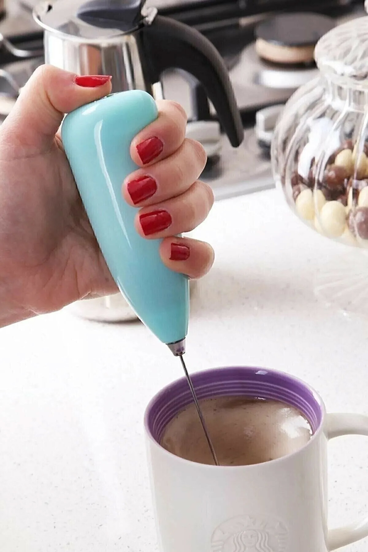 Mini Mixer Kahve Süt Köpürtücü Karıştırıcı Cappucino Mikser - Pra