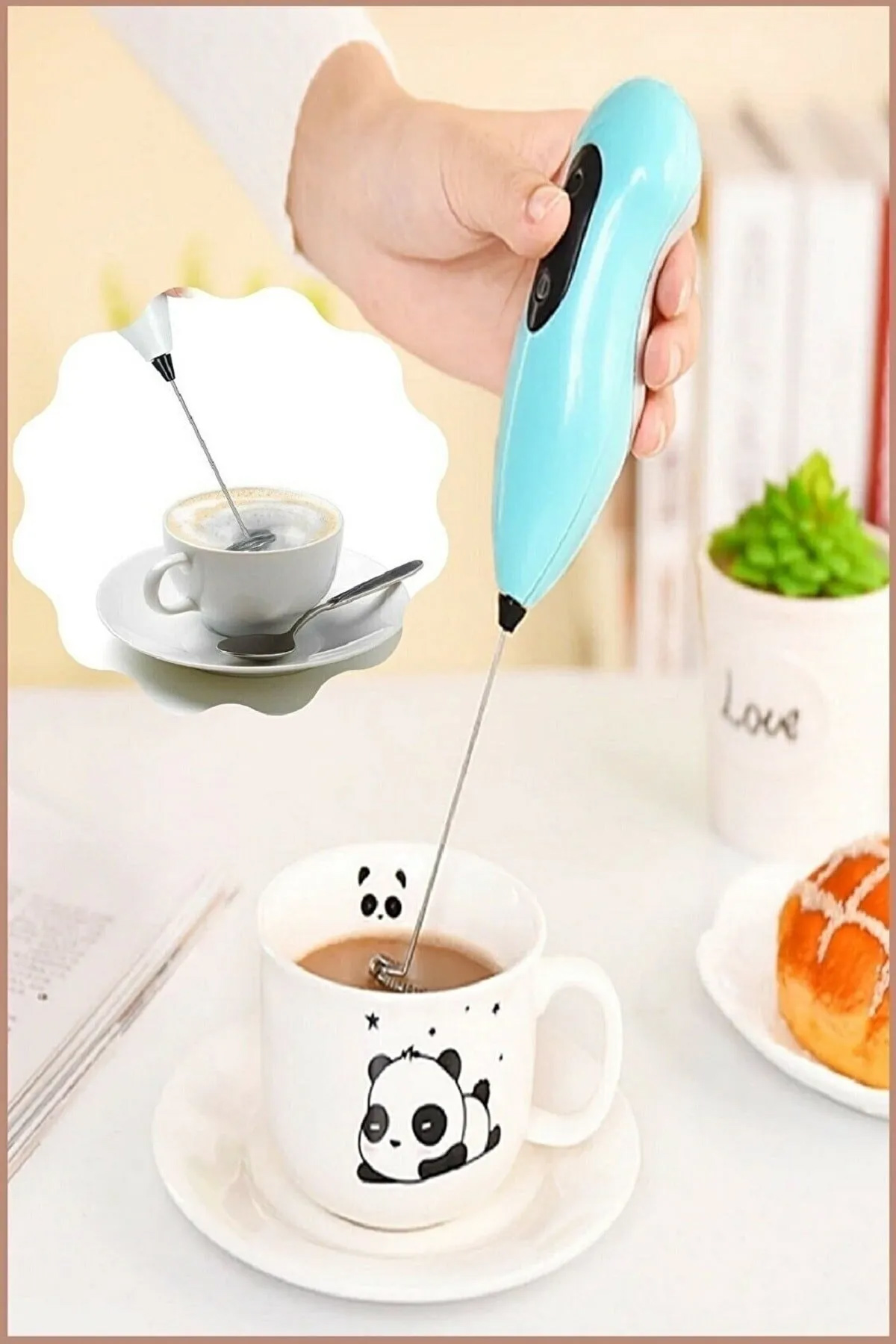 Mini Mixer Kahve Süt Köpürtücü Karıştırıcı Cappucino Mikser - Pra