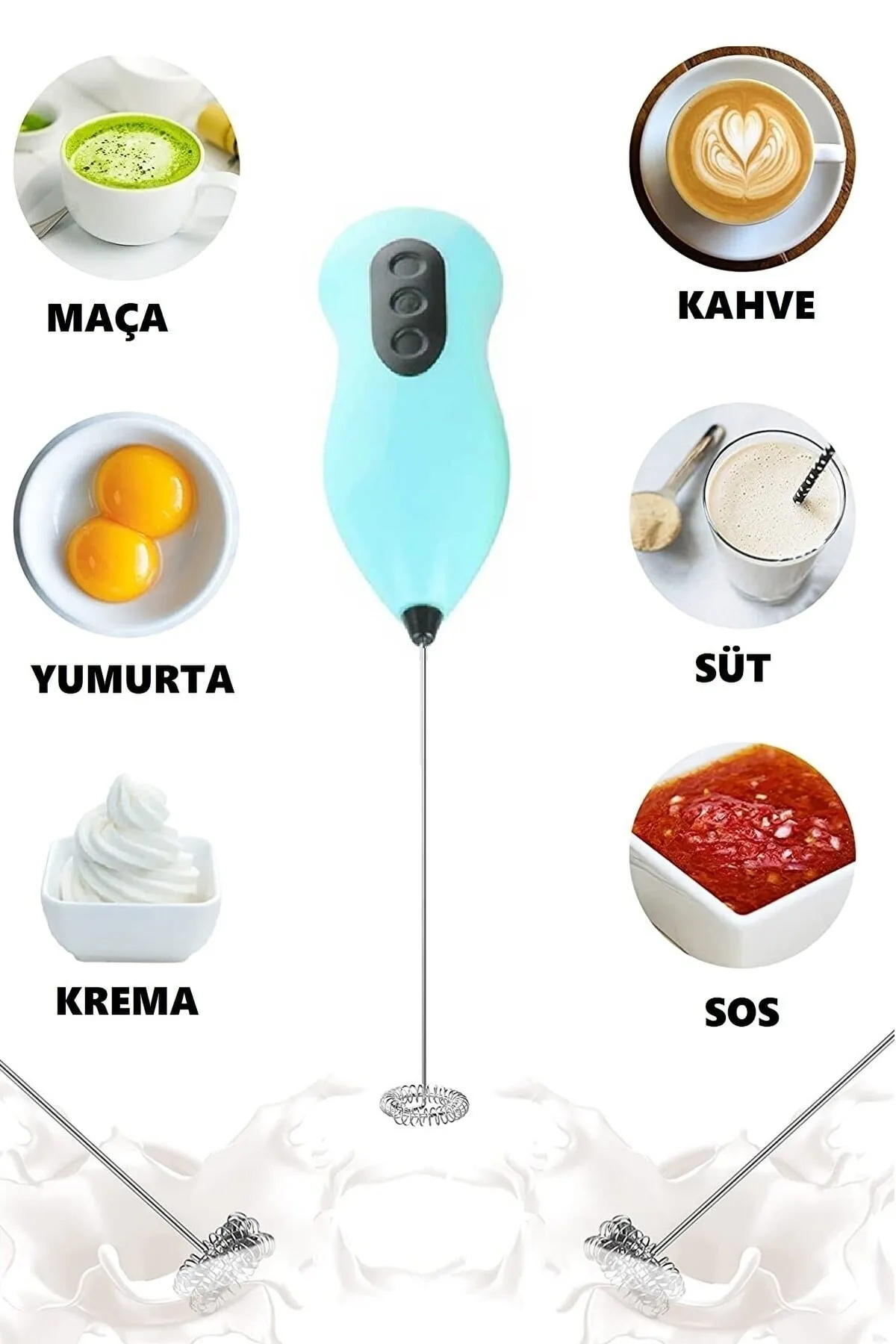 Mini Mixer Kahve Süt Köpürtücü Karıştırıcı Cappucino Mikser - Pra