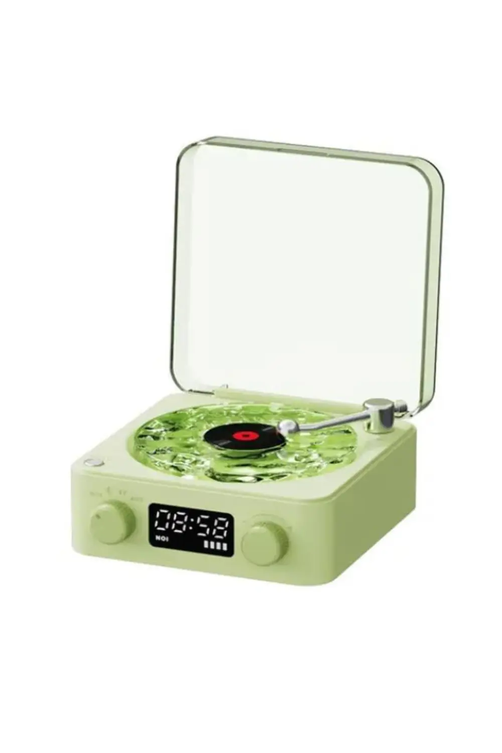 Mini Nostalji Plak Görünüm Dekor Waves Bluetooth Işıklı Müzik Çal