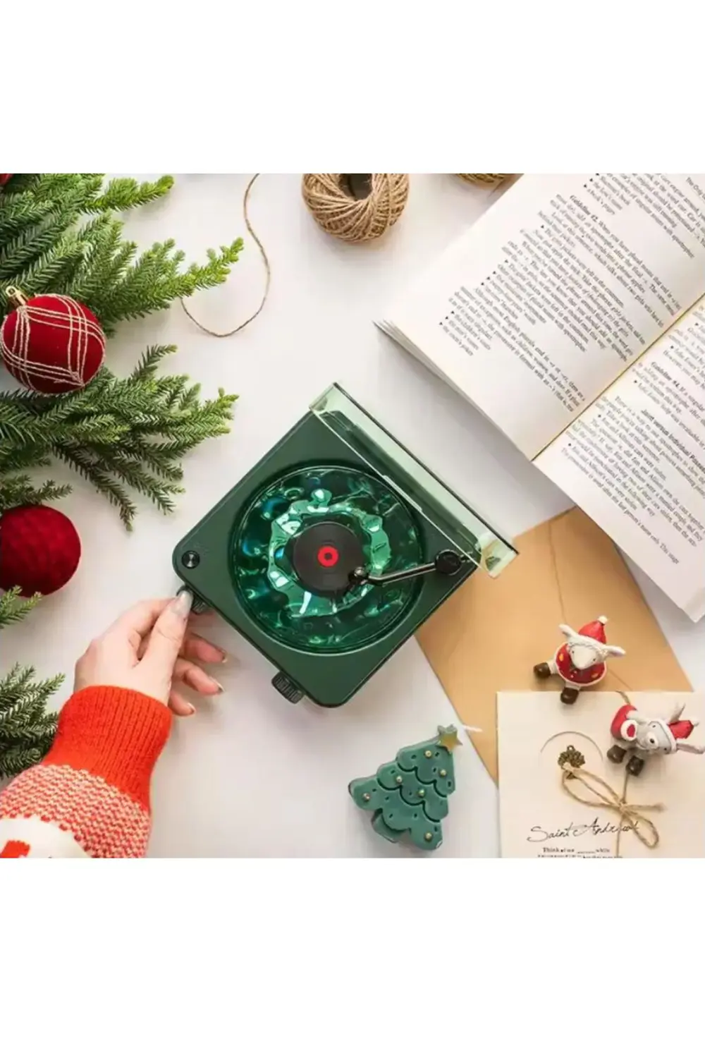 Mini Nostalji Plak Görünüm Dekor Waves Bluetooth Işıklı Müzik Çal