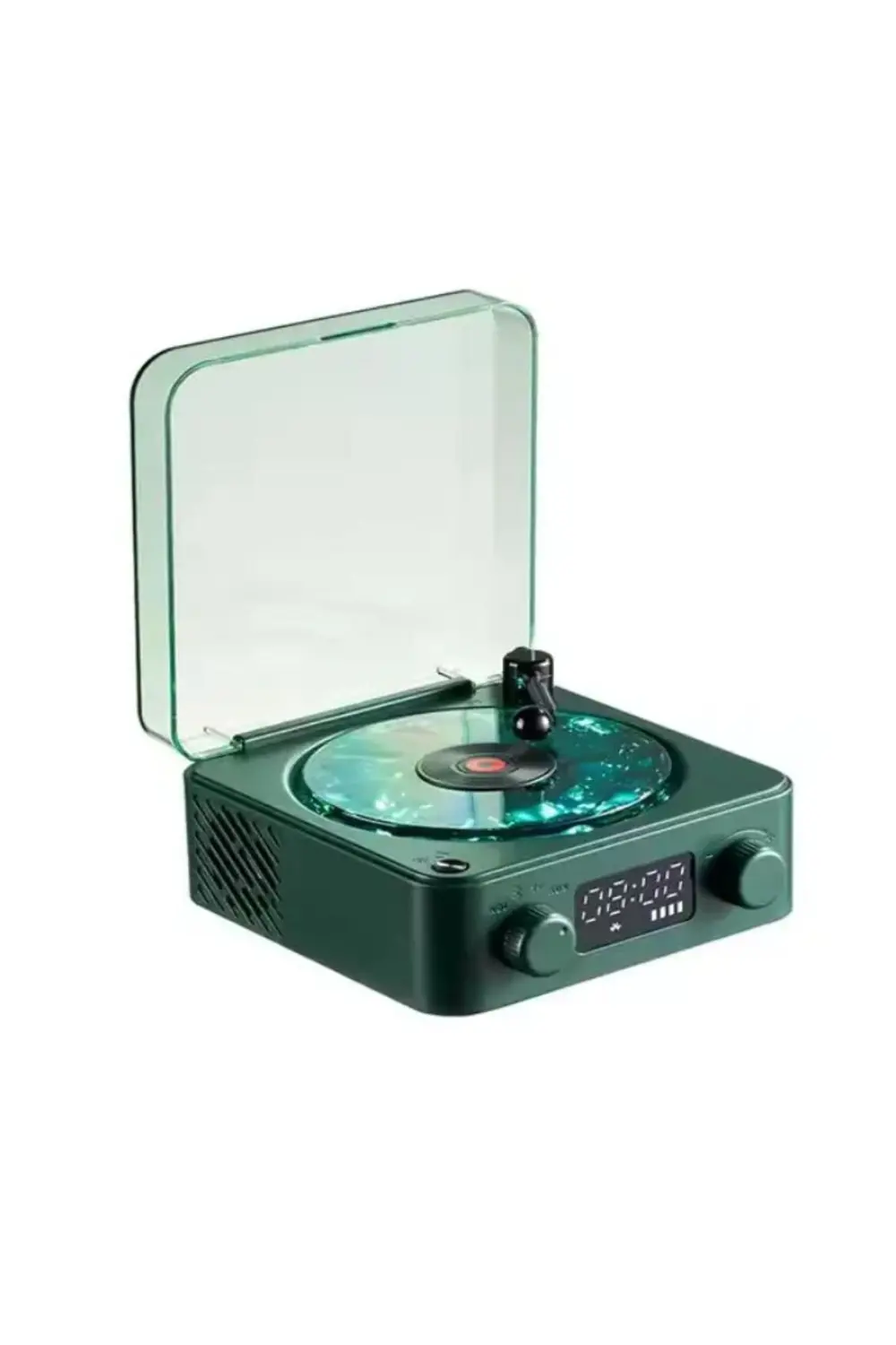 Mini Nostalji Plak Görünüm Dekor Waves Bluetooth Işıklı Müzik Çal