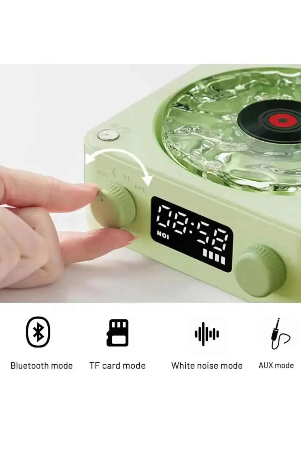 Mini Nostalji Plak Görünüm Dekor Waves Bluetooth Işıklı Müzik Çal