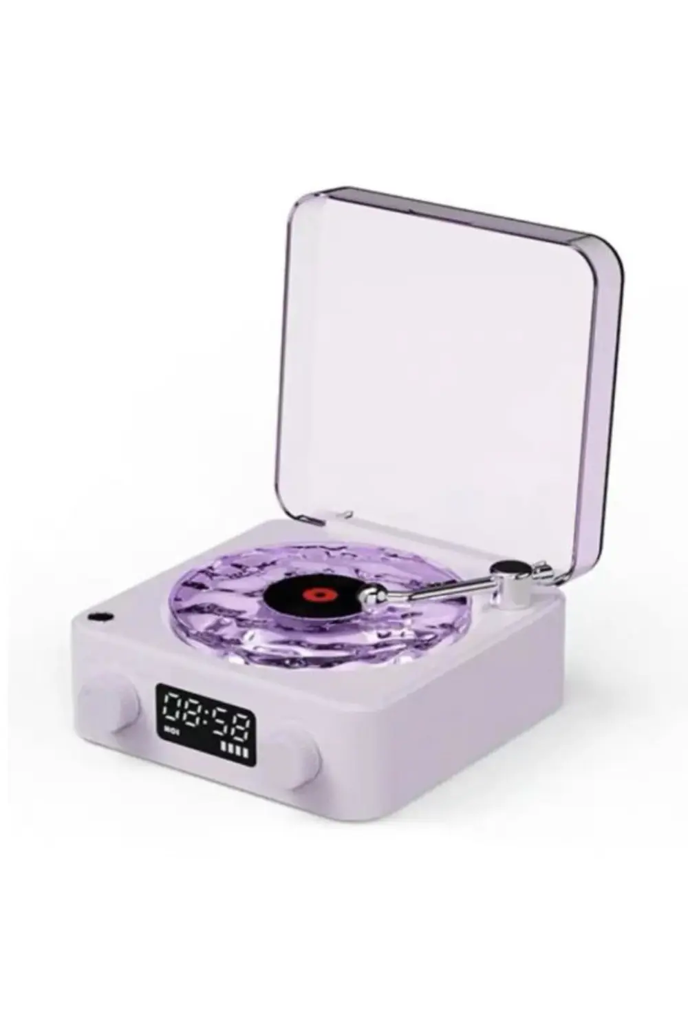 Mini Nostalji Plak Görünüm Dekor Waves Bluetooth Işıklı Müzik Çal