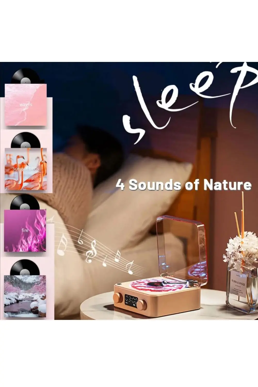 Mini Nostalji Plak Görünüm Dekor Waves Bluetooth Işıklı Müzik Çal