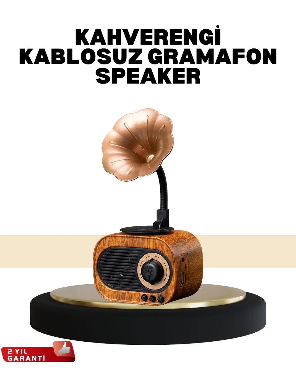 Mini Nostaljik Bluetooth Hoparlör FM Radyo 8 Saat Batarya