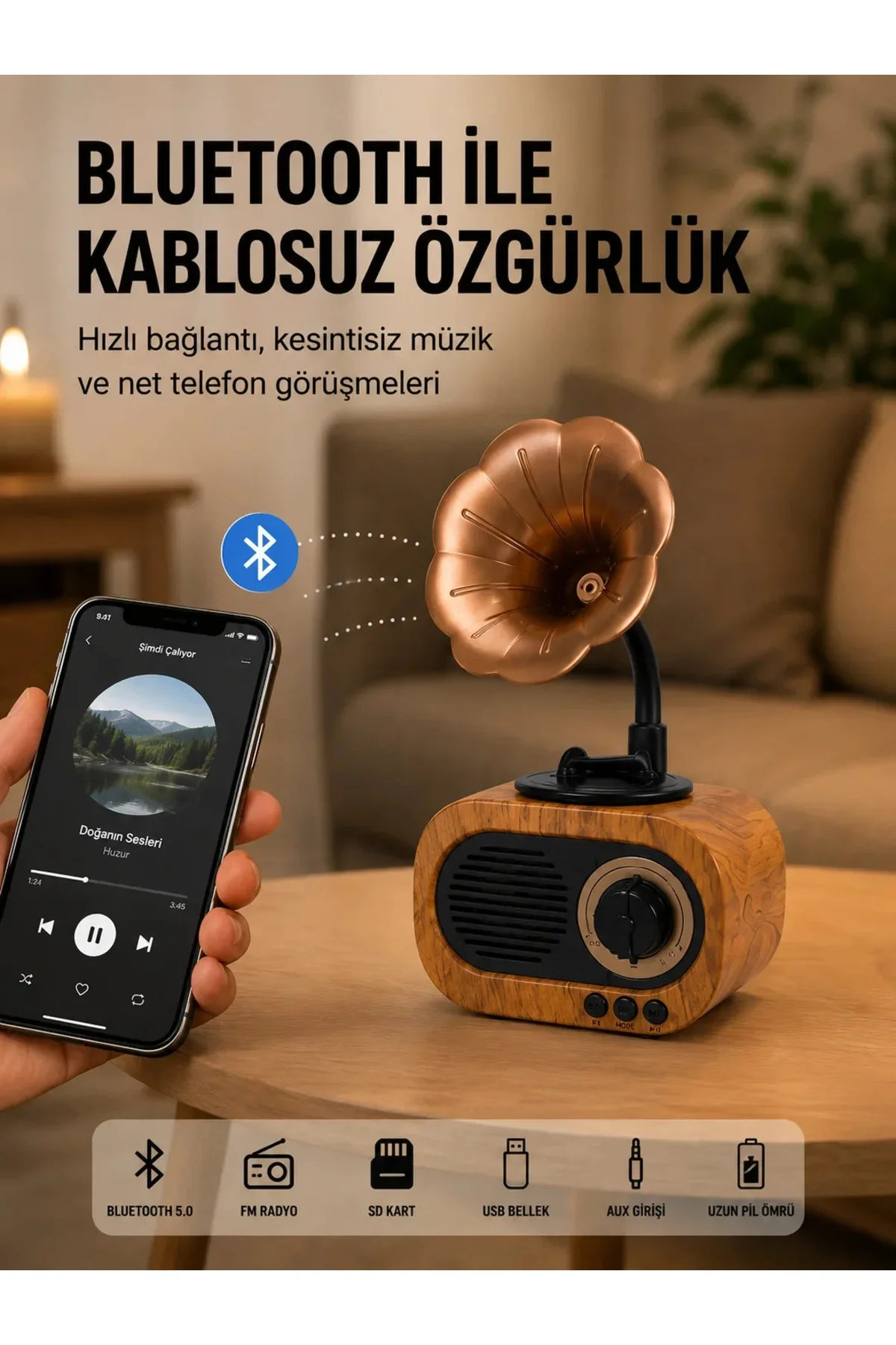 Mini Nostaljik Bluetooth Hoparlör FM Radyo 8 Saat Batarya Yeni Nesil Mini Nostaljik Bluetooth Hoparlör FM Radyo 8 Saat Batarya Yeni Nesil