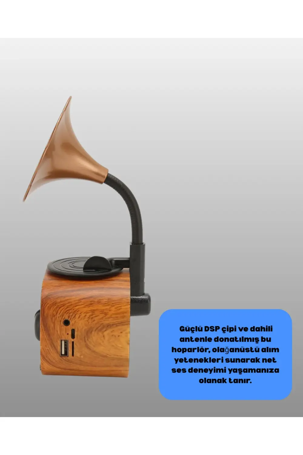 Kanonik Education Mini Nostaljik Bluetooth Hoparlör Fm Radyo 8 Saat Batarya