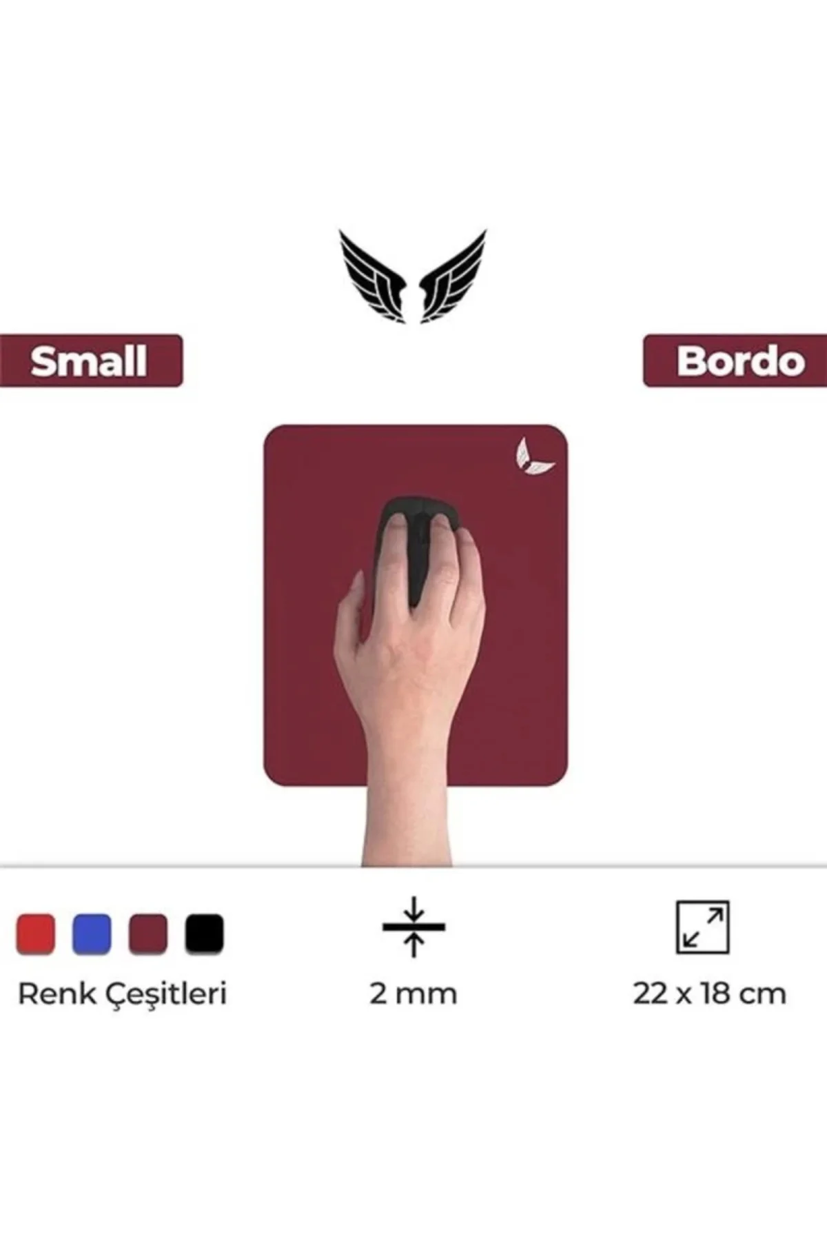 Mini Office Mouse Pad 22X18 Cm, Küçük Boy Small Ofis Tipi Kaymaz Taban Mouse Ped, Fare