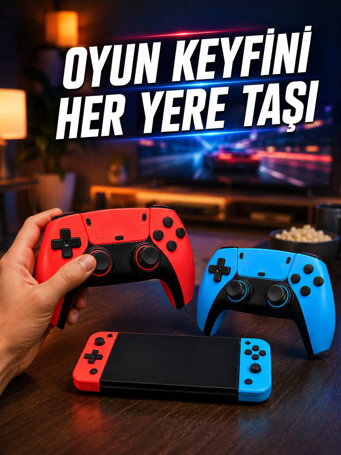 Mini Oyun Konsolu Çift Kablosuz Kontrolcü HDMI Bağlantılı Oyun Cihazı
