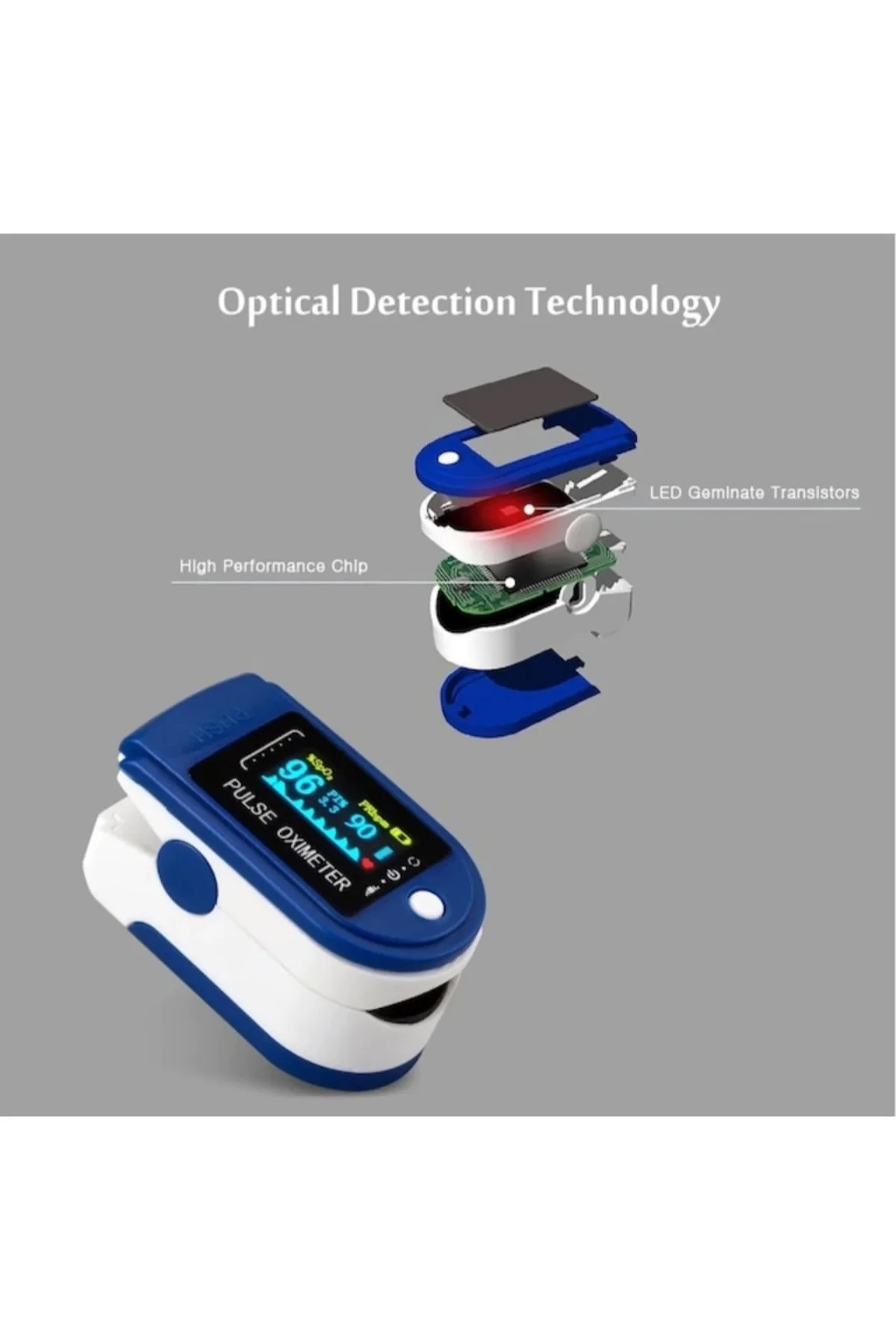 Mini Parmak Ucu Nabız Ölçer - Kan Oksijen Monitörü ( Lisinya )