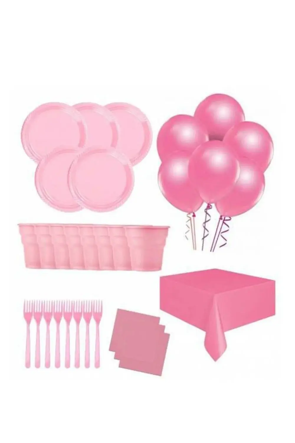 Mini Party Store 25 Kişilik Ekonomik Pembe Konseptli Doğum Günü P