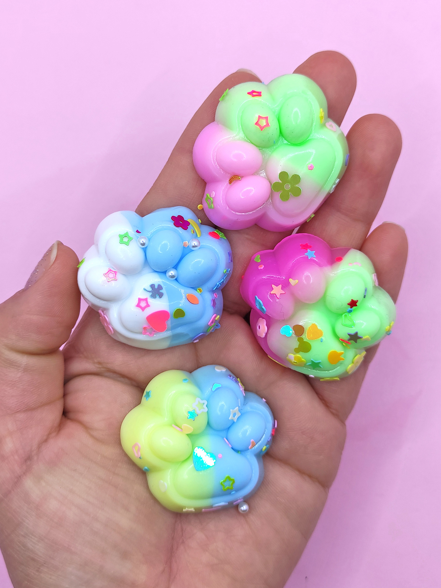 Limmy Mini Pati Taba Squishy Kedi Pati Sikma 3,5 Cm Pullu Pati Sukuşi -