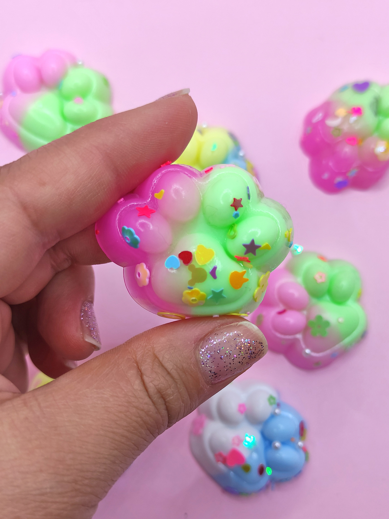 Limmy Mini Pati Taba Squishy Kedi Pati Sikma 3,5 Cm Pullu Pati Sukuşi -