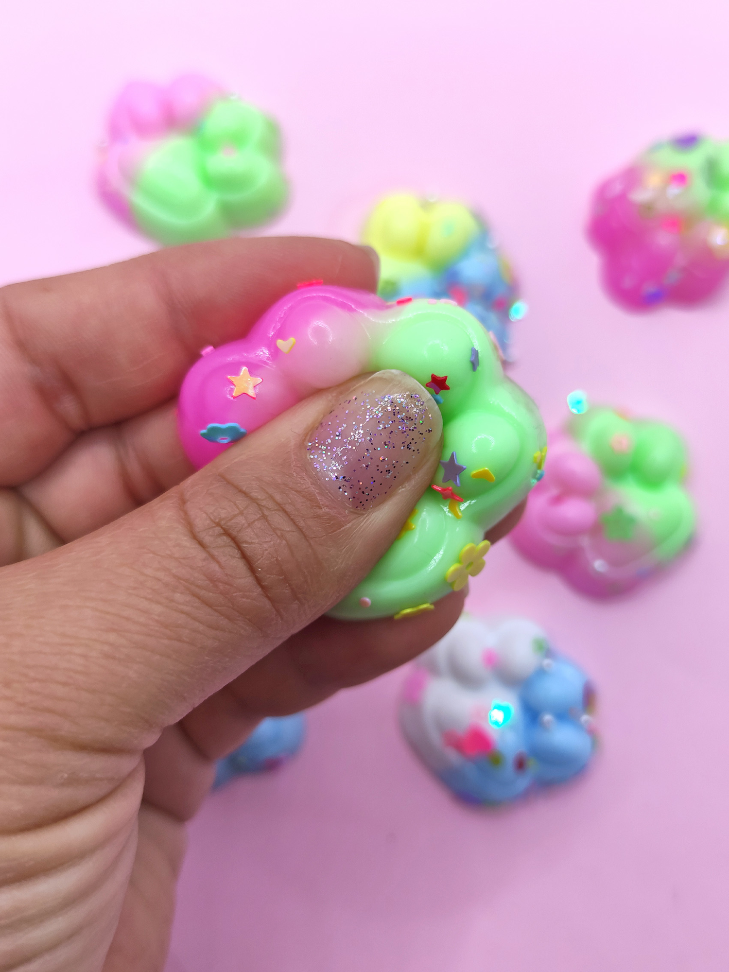 Limmy Mini Pati Taba Squishy Kedi Pati Sikma 3,5 Cm Pullu Pati Sukuşi -